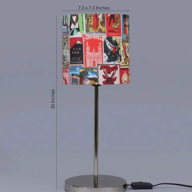 Retro Match Fabric Table Lamp - Multicolor media 6