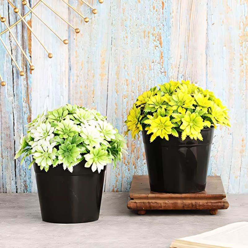 Aster Faux Plant In Sadro Pot - Set Of Two