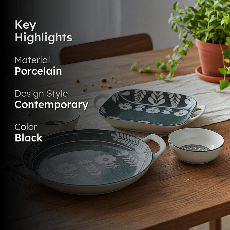 Rana Floral Porcelain Serving Set - Four Piece Set media 2