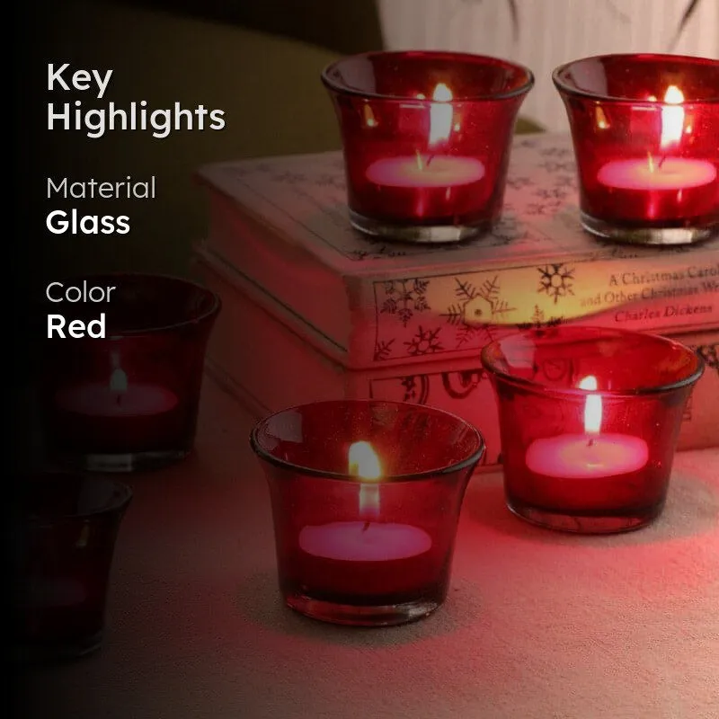 Uthena Tealight Candle Holder (Red) - Set Of Six media 2