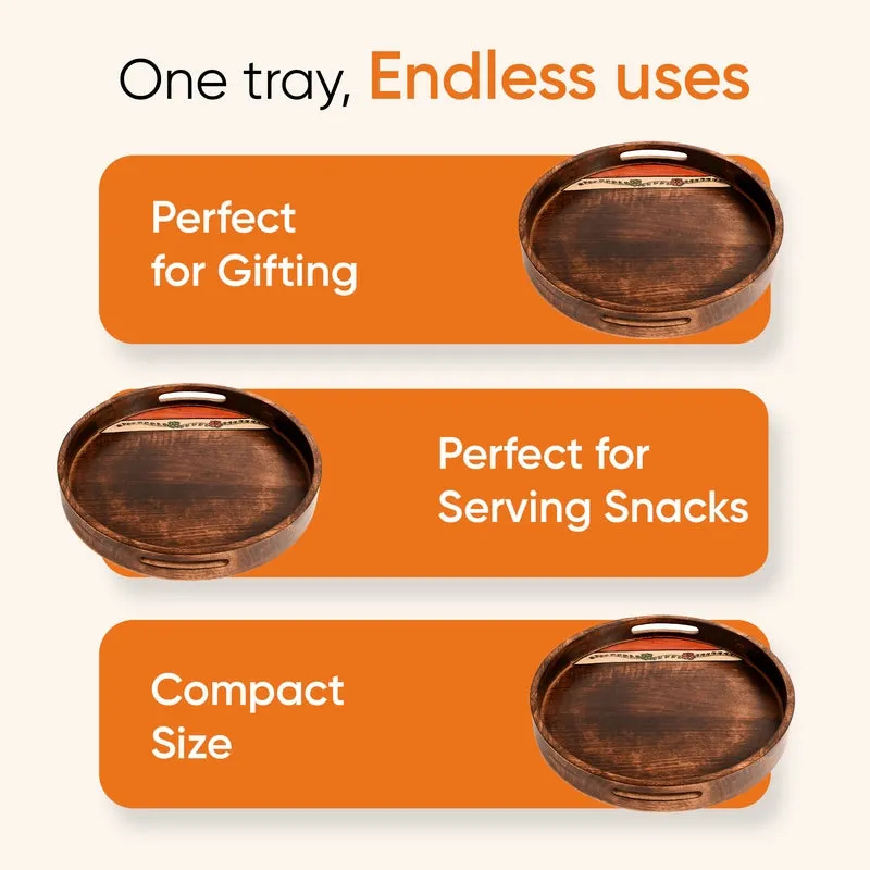 Round Mango Wood Tray media 7