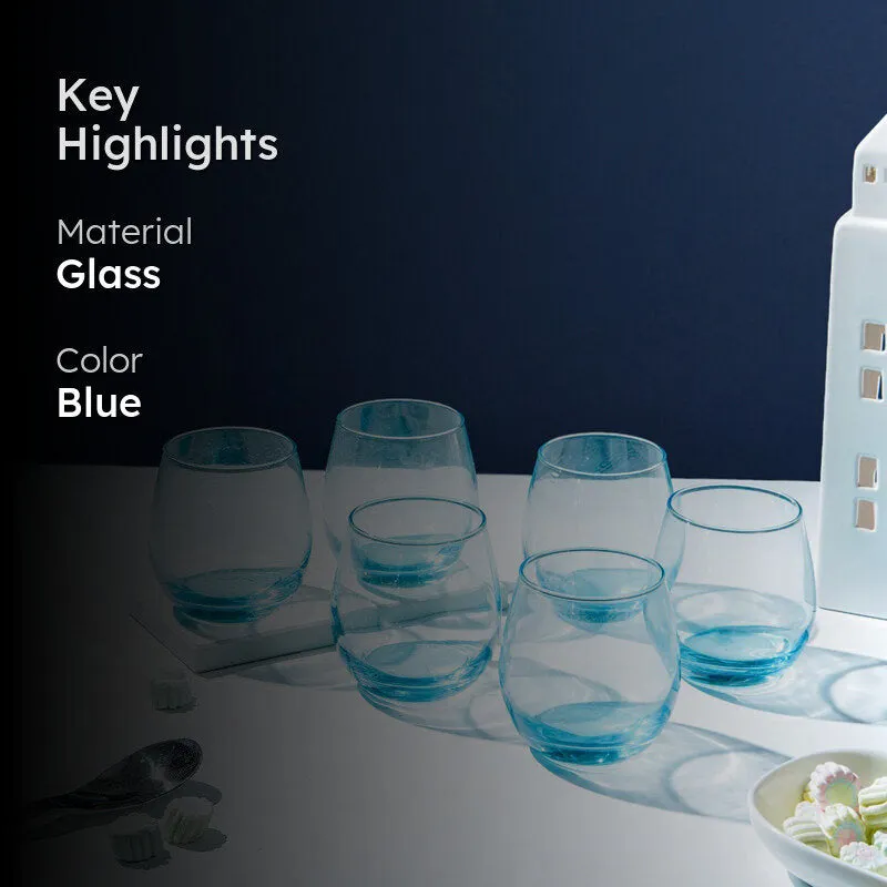 Luminarc Maine Whiskey Glass (320 mL/Sky Blue) - Set Of Six media 2