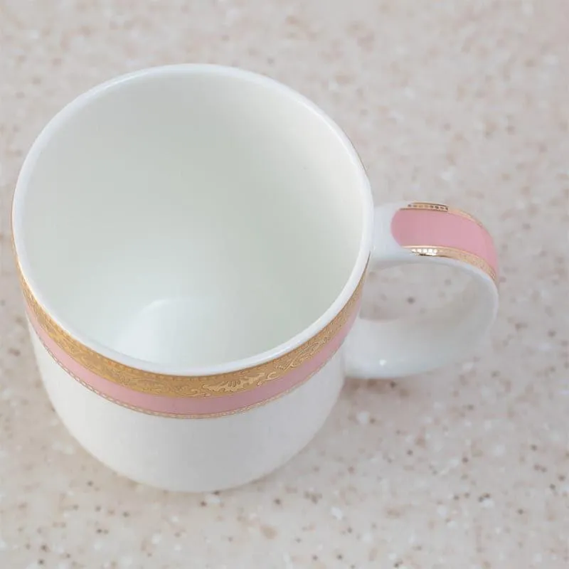 Rigva Porcelain Tea Cup (260 mL Each/Pink) - Set of Six media 4