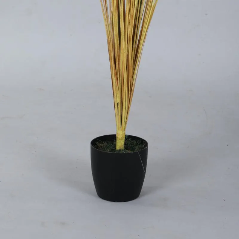 Faux Baby Pink Grass With Black Plastic Pot - 2.95 ft media 5