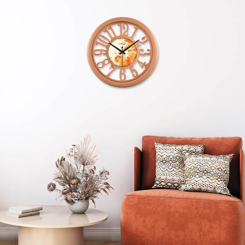 Misty Peach Wall Clock media 3