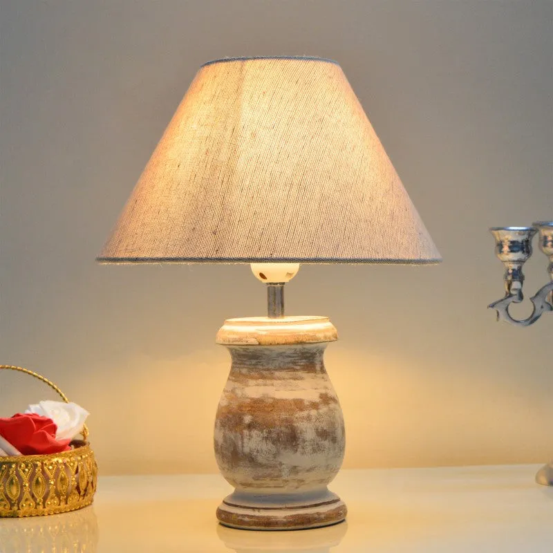 SolidGlow Wooden Table Lamp - Beige media 1