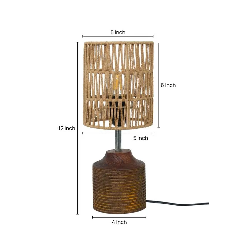 Warm Halo Wooden Table Lamp - Beige media 5
