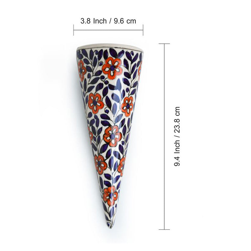 Bahar-e-Phool Handpainted Ceramic Wall Planter - Set OF Two media 7