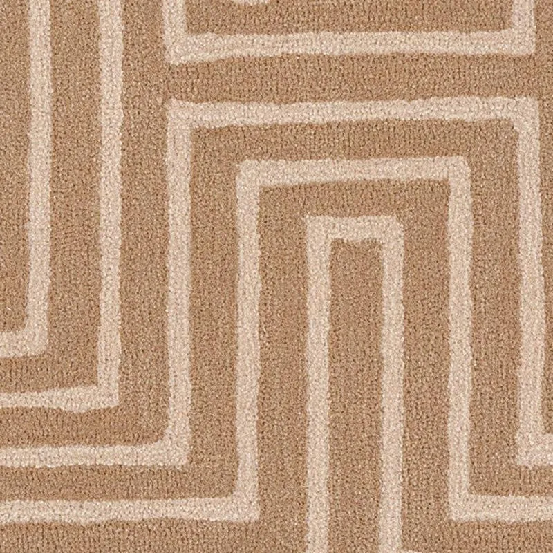 Denethor Hand Tufted Geometric Wool & Nylon Carpet - Beige media 4