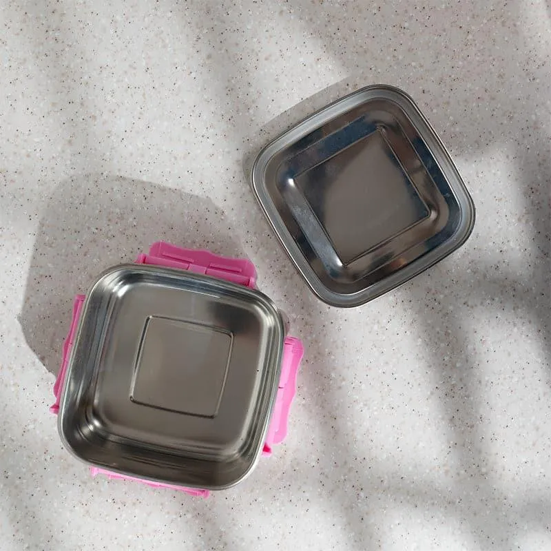 Hotserve Stainless Steel Lunch Box (Pink) - 400 mL media 6