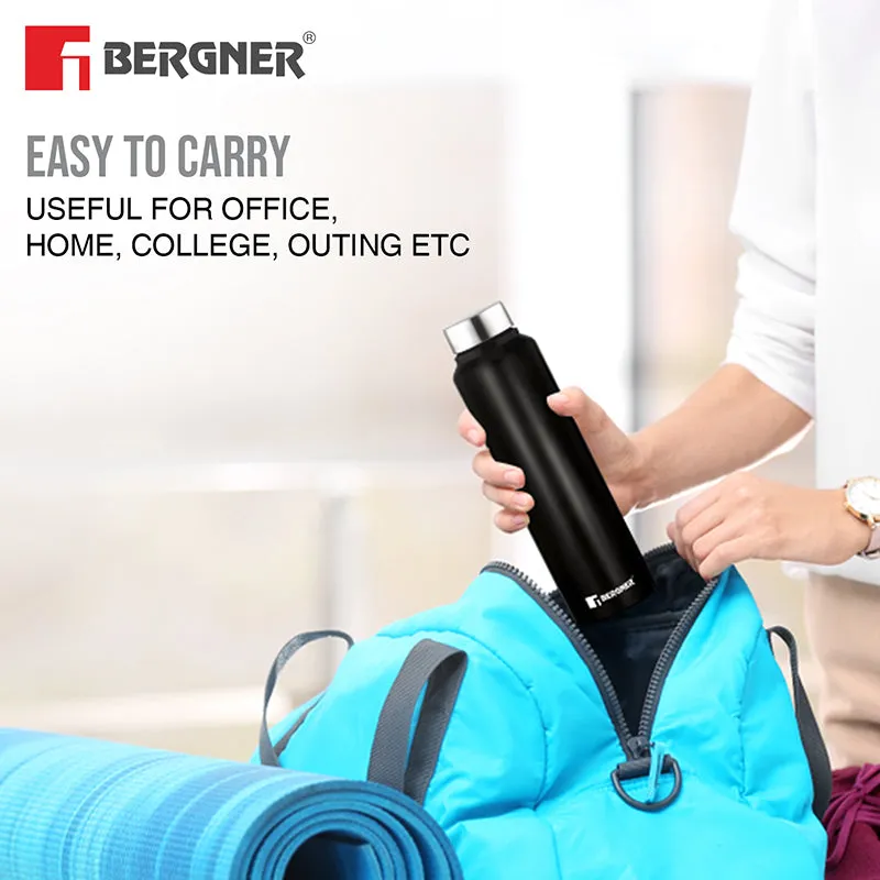 Bergner Aqua Lock Leakproof Stainless Steel Bottle (Black) - 1000 mL media 6