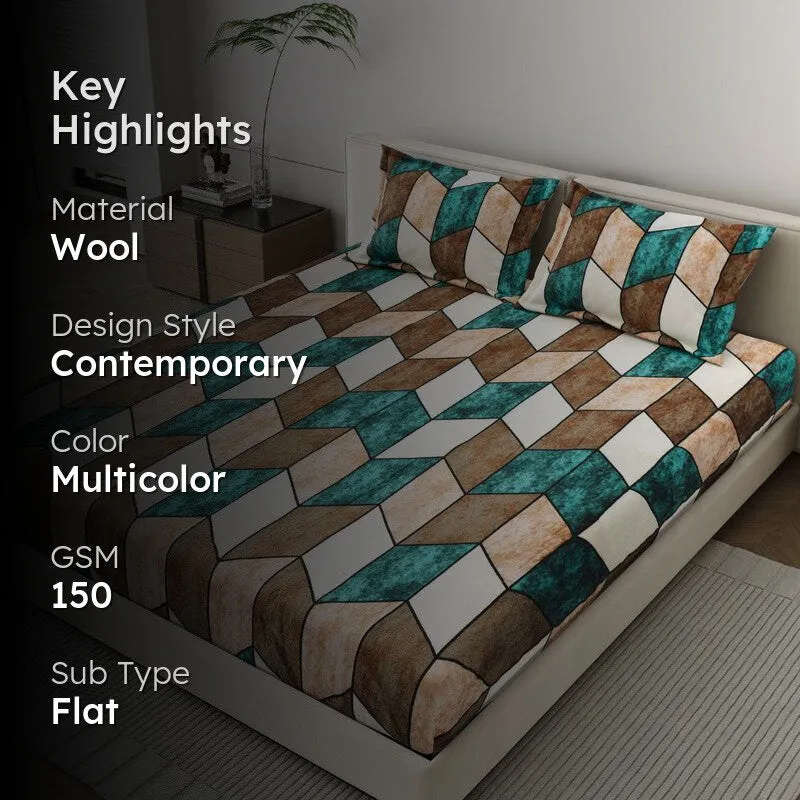 PatternNest Woolen Bedsheet - 150 GSM media 2