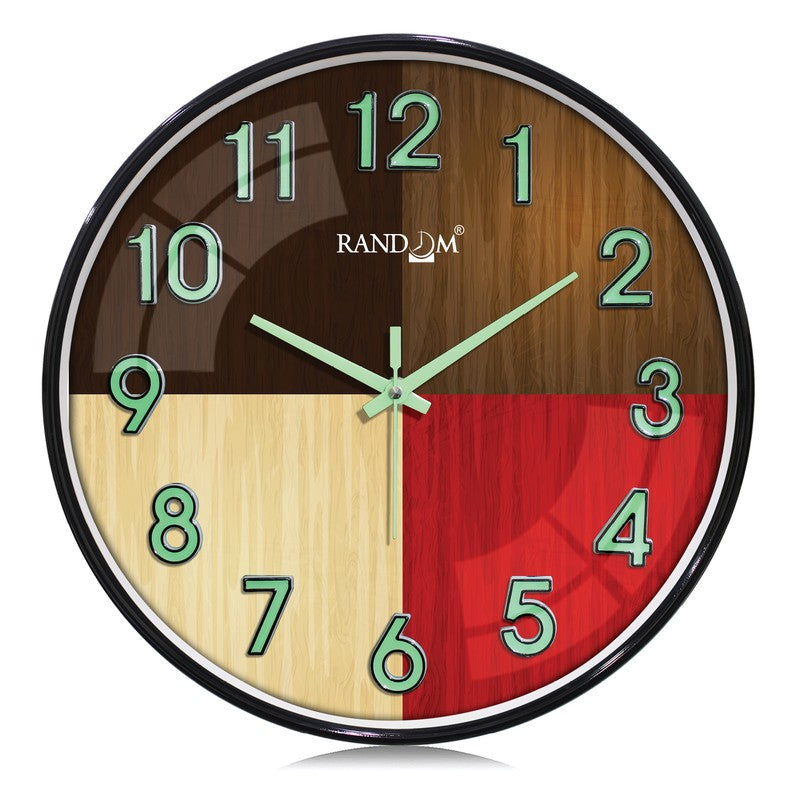 Oaklyn Round Modern Plastic Wall Clock - Multicolor media 3