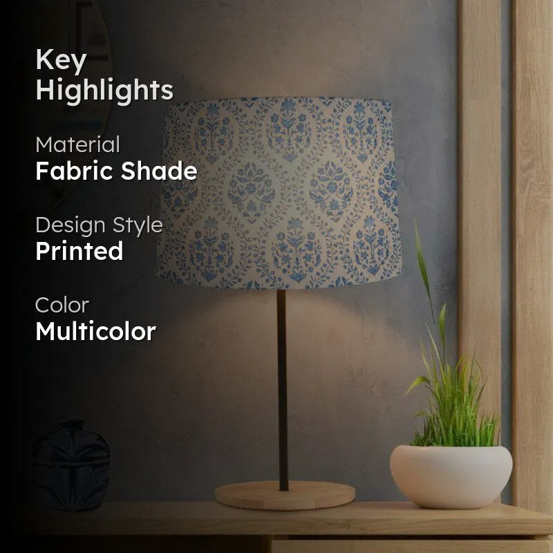 Druva Handpainted Fabric Table Lamp - Multicolor media 2
