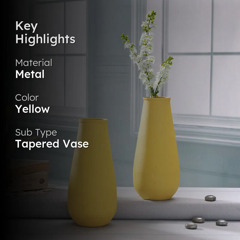 Areitha Metal Vase (Yellow) - Set Of Two media 2
