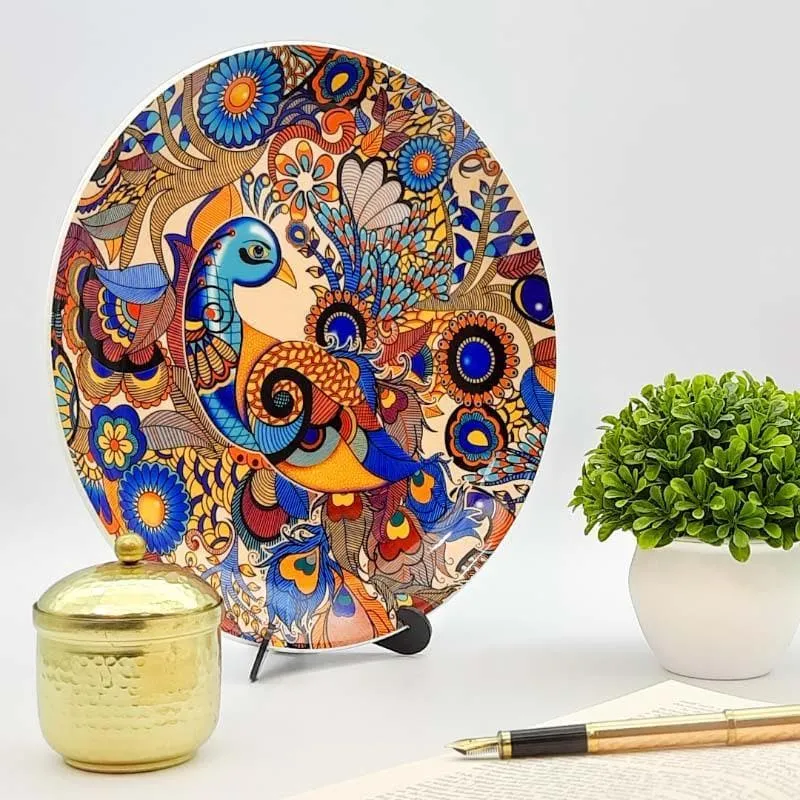 Peacock Admiration Decorative Plate media 1