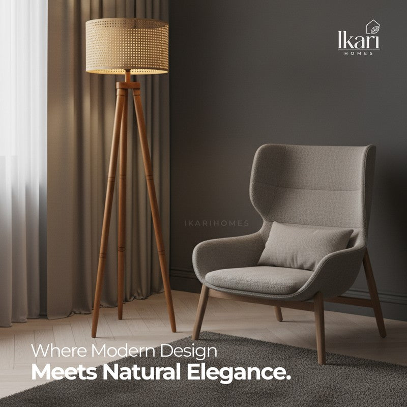 Tripod Glow Acacia Wood Floor Lamp media 10