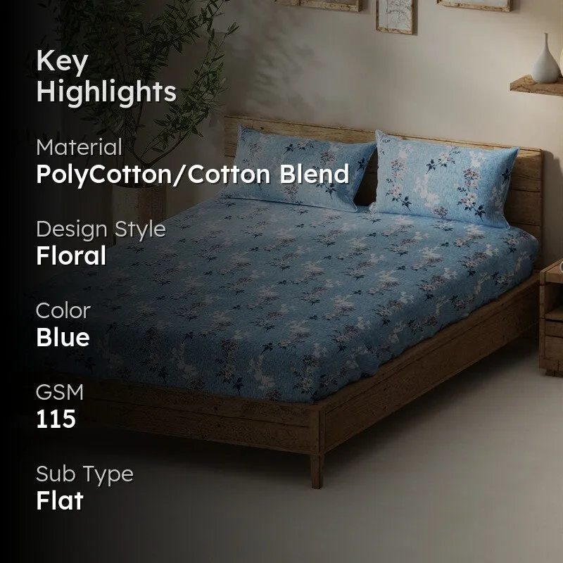 Ulrix Bedsheet (Blue) - 115 GSM media 2