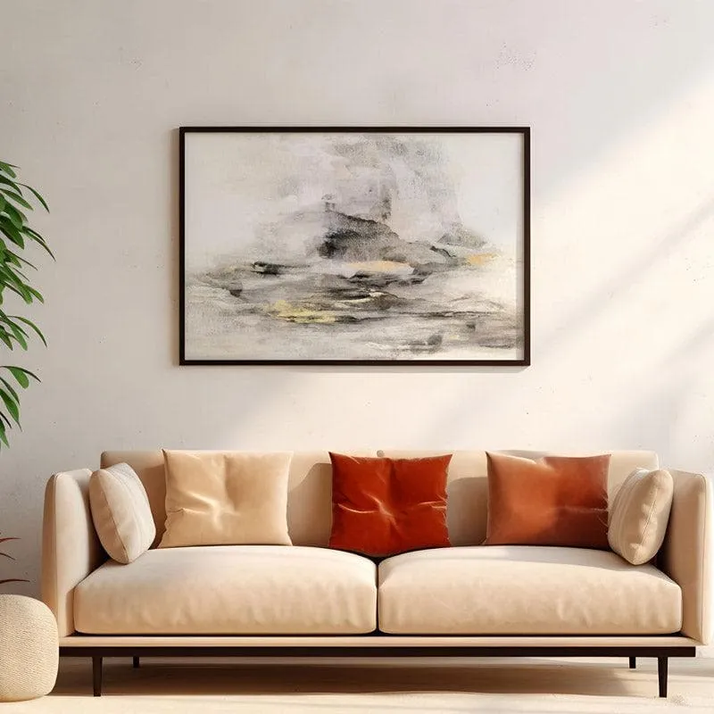 Gold Mist Canvas Wall Painting - Black Frame media 4