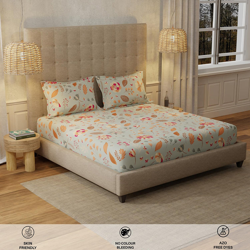 Urban Space Florence Grey Cotton Bedsheet - 200 TC media 4