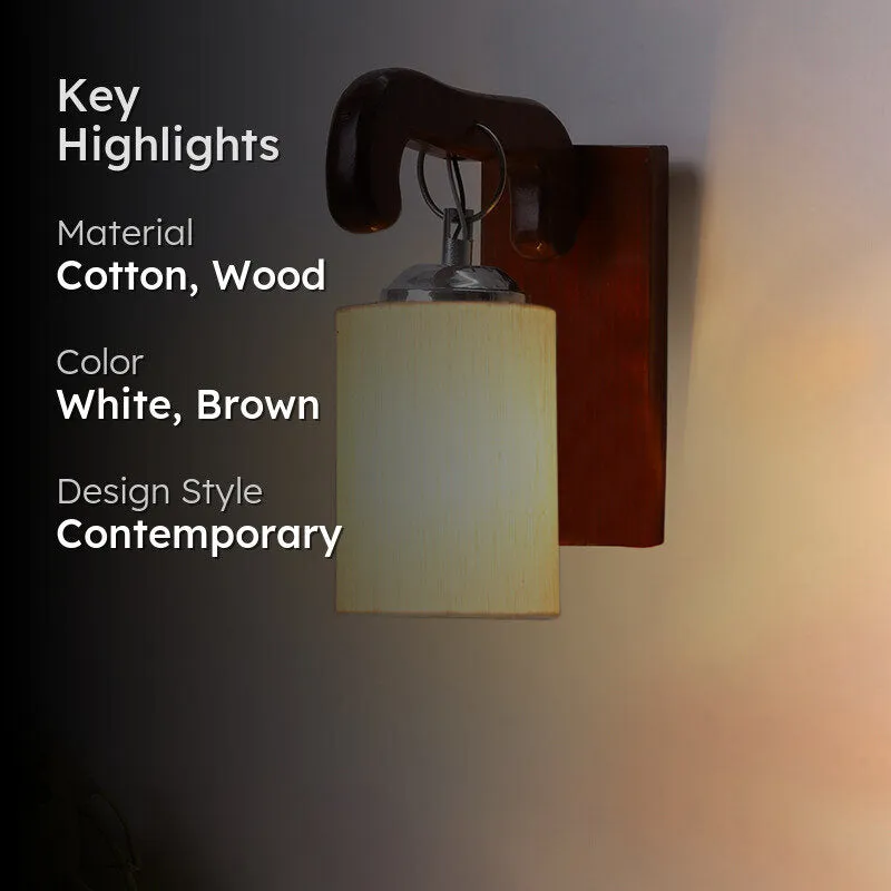 Klarion Wooden Wall Lamp - White media 2