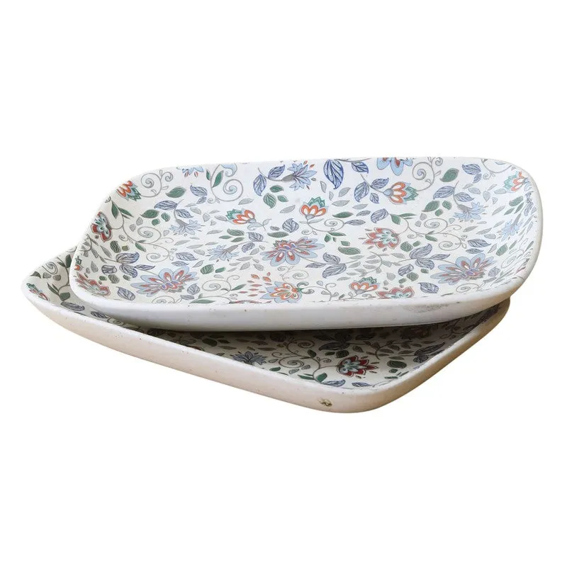 Florence Multicolor Rectangular Stoneware Platter - Set of Two media 6