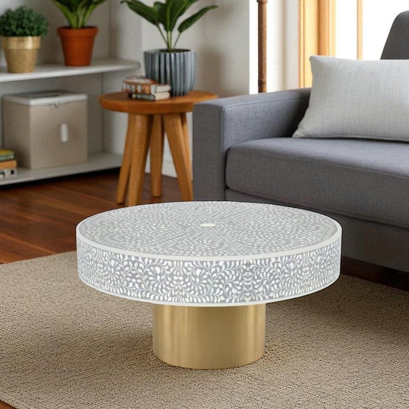 Prestyn Bone Inlay Center Table - Grey