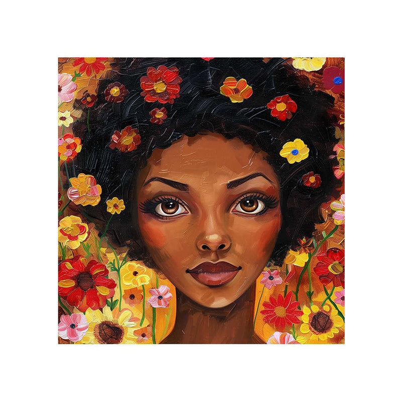 Whimsical African Woman Poly Canvas Wall Painting media 5