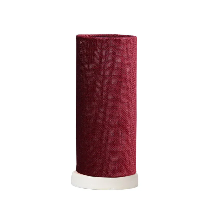 Esto Tower Wooden Table Lamp With Jute Shade - Maroon,White media 5
