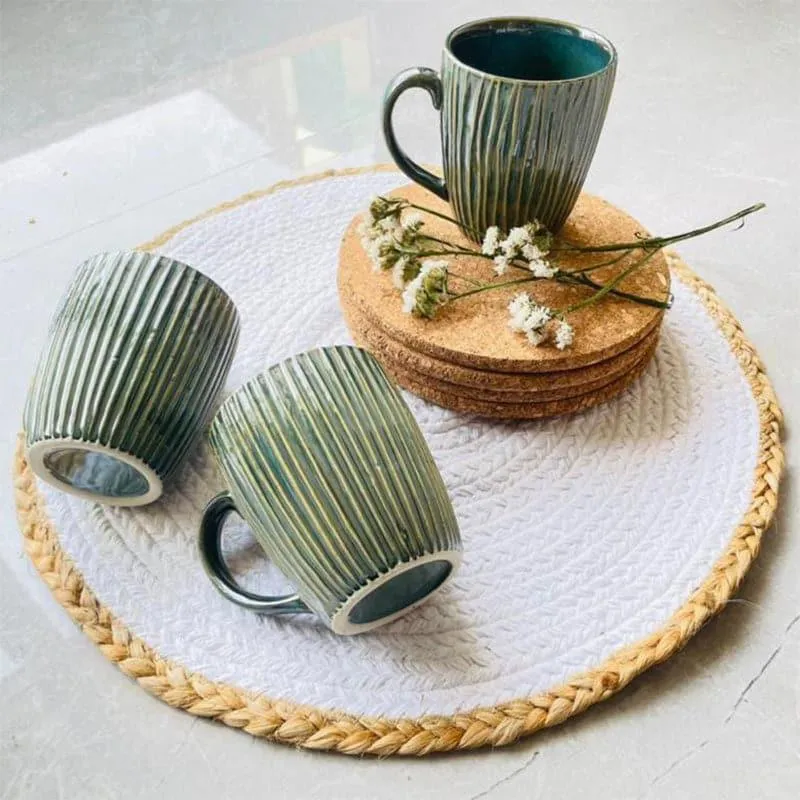 Hipashi-Mug-Green Coffee Mug (300 mL Each) - Set of Two media 3