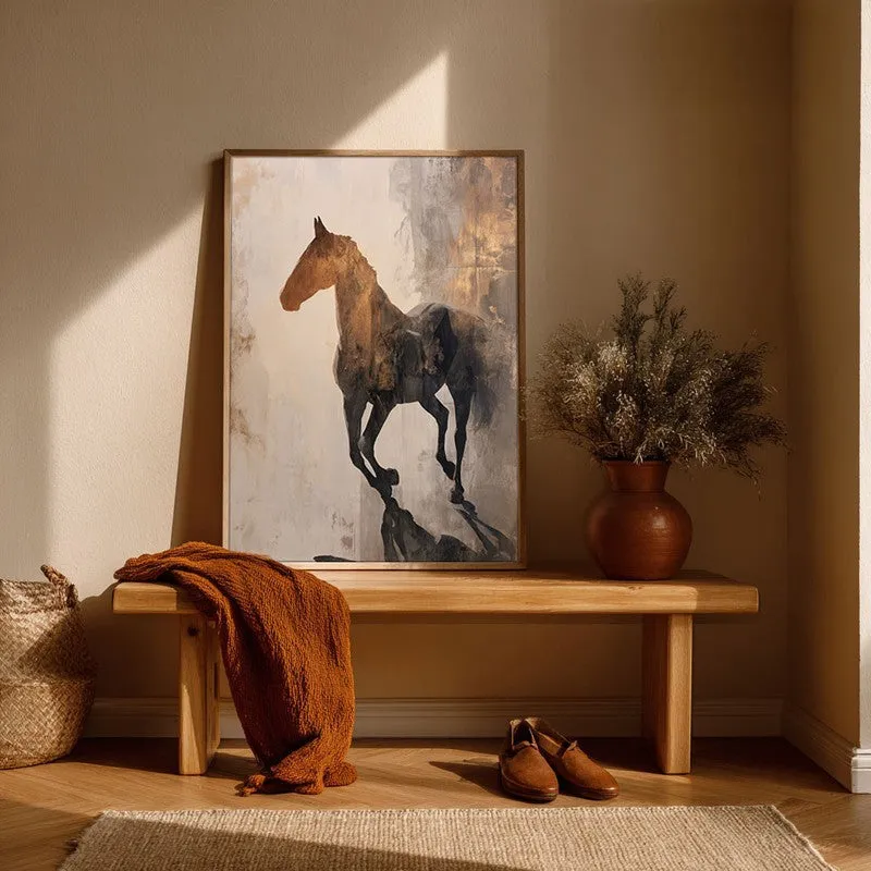Awakened Horse Wall Painting With Brown Frame media 6