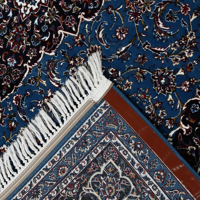 Riti Rang Artificial Silk Carpet - Blue media 6