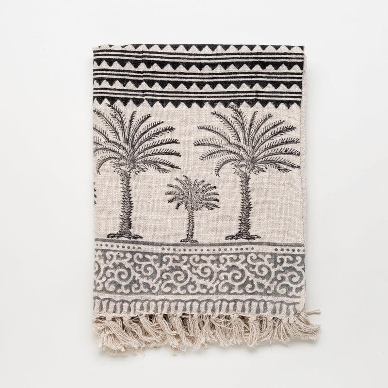 Zig Zag Handblock Printed Throw media 3