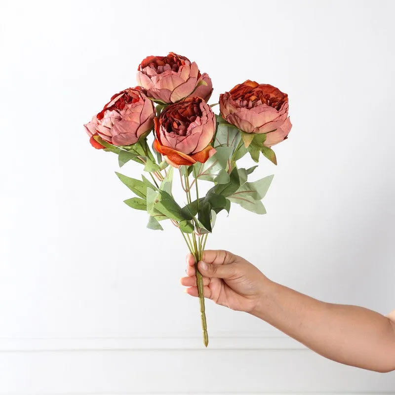 Blushira Rose Fabric Artificial Flower - Rust media 4