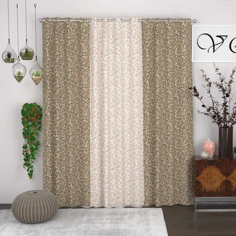 Garden Petal Symphony Curtains - Set of Three