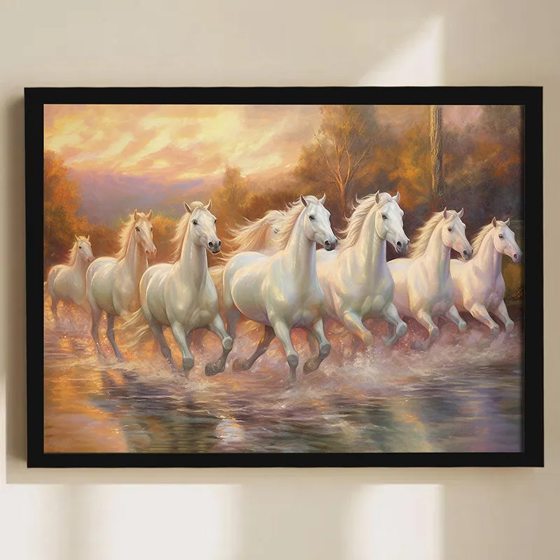 Stallions In Surf Wall Art With Frame media 2