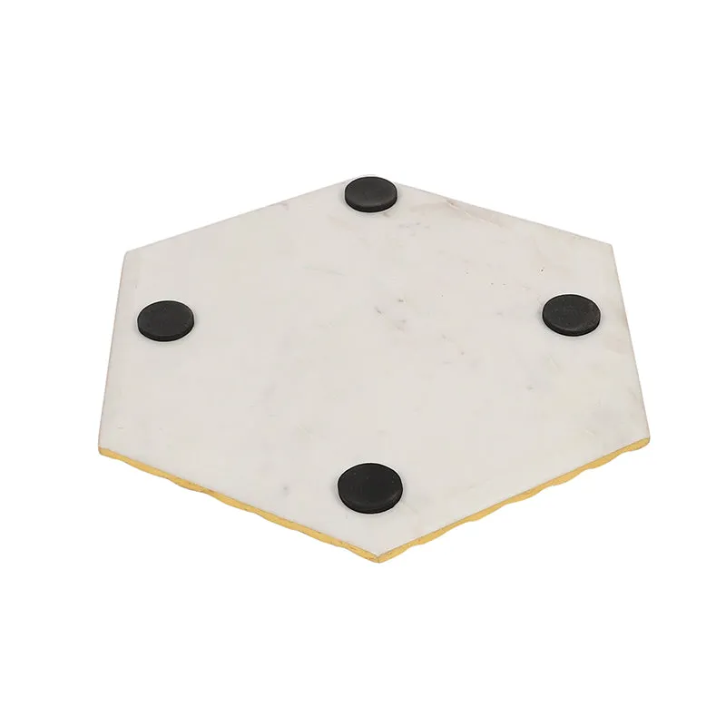 Carvella Hexagonal Marble Serving Platter media 4