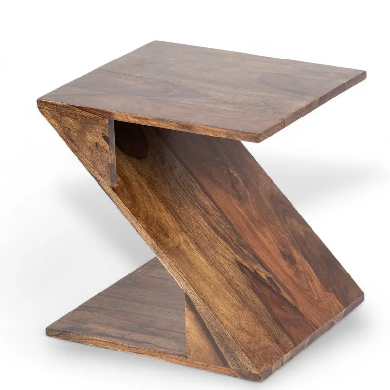 Rverox Sheesham Wooden Side & Bedside Table - Brown media 3