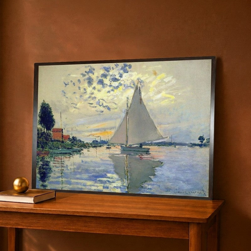 Monet Sailboat Canvas Wall Painting - 12 x 16 Inches