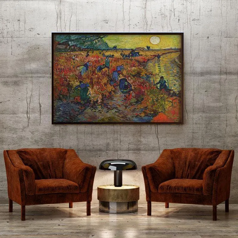The Red Vineyard By Vincent Van Gogh - Black Frame media 4