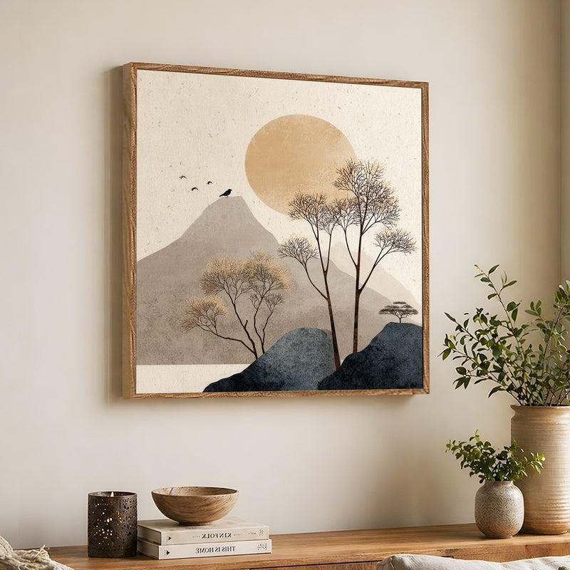Misty Hills Canvas Wall Art With Frame media 4