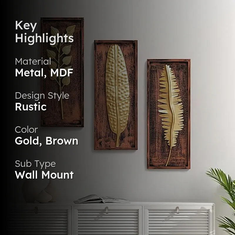 Goldfern Metal Wall Accent - Set Of Three media 2