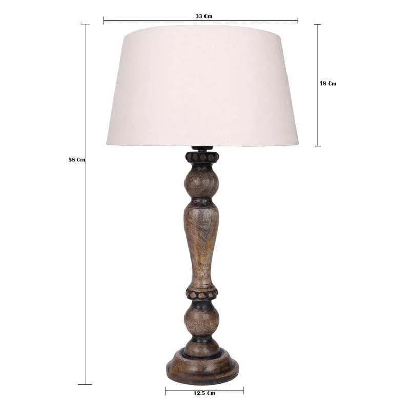 Triti Fabric Table Lamp - Beige,Brown media 5