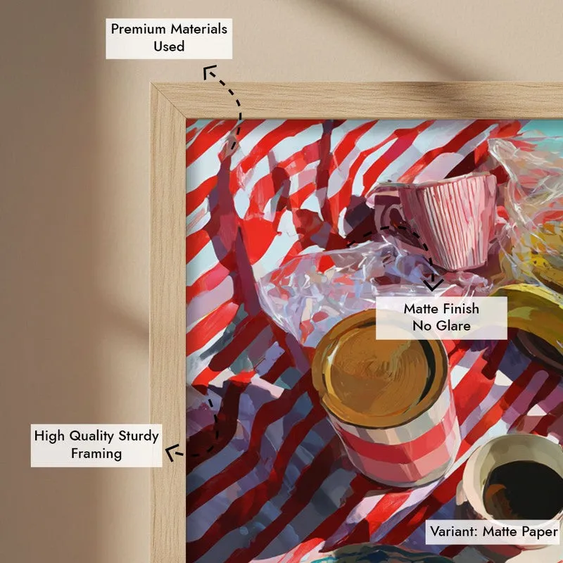 Berry Brunchscape Canvas Wall Painting - Brown Frame media 7