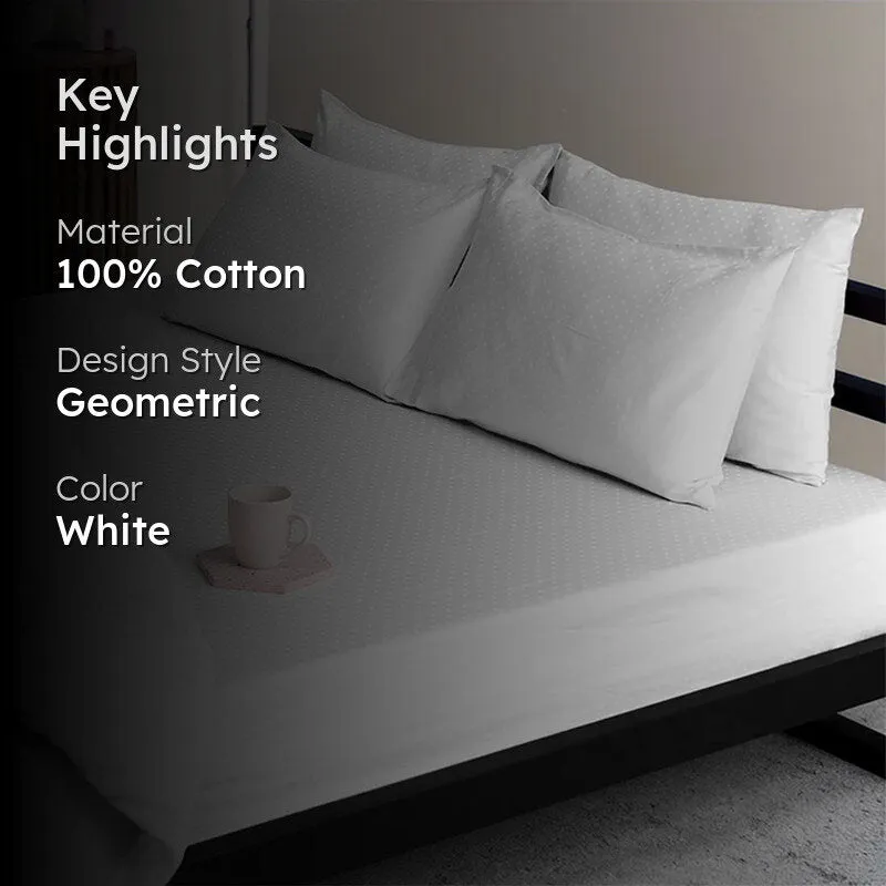 Swiss Dot Cotton Pillow Cover (White,300TC) - Set Of Two media 2
