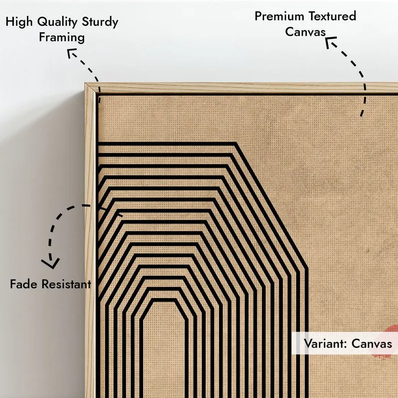 Earthbound Geometry Canvas Wall Painting With Brown Frame media 7