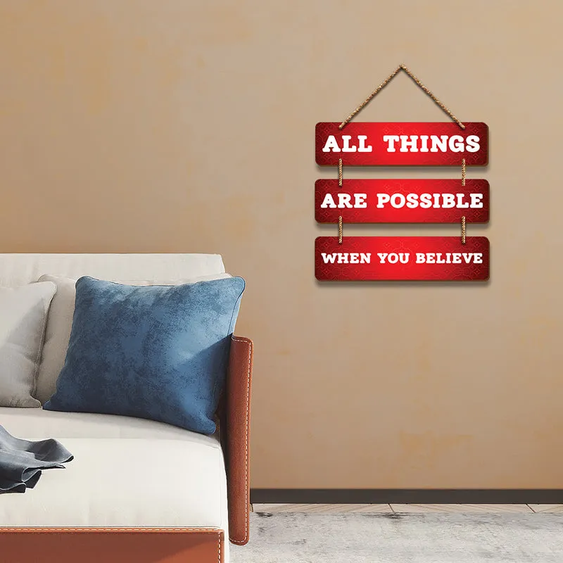 "All Things Are Possible" Motivational Wood MDF Wall Hanging media 4