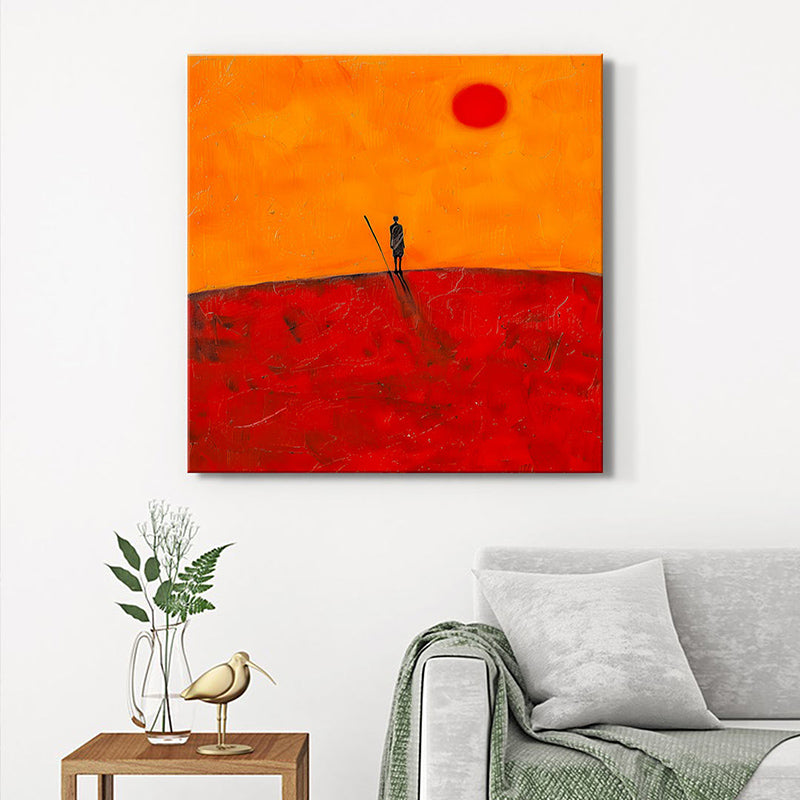 Man In Dessert Wall Painting