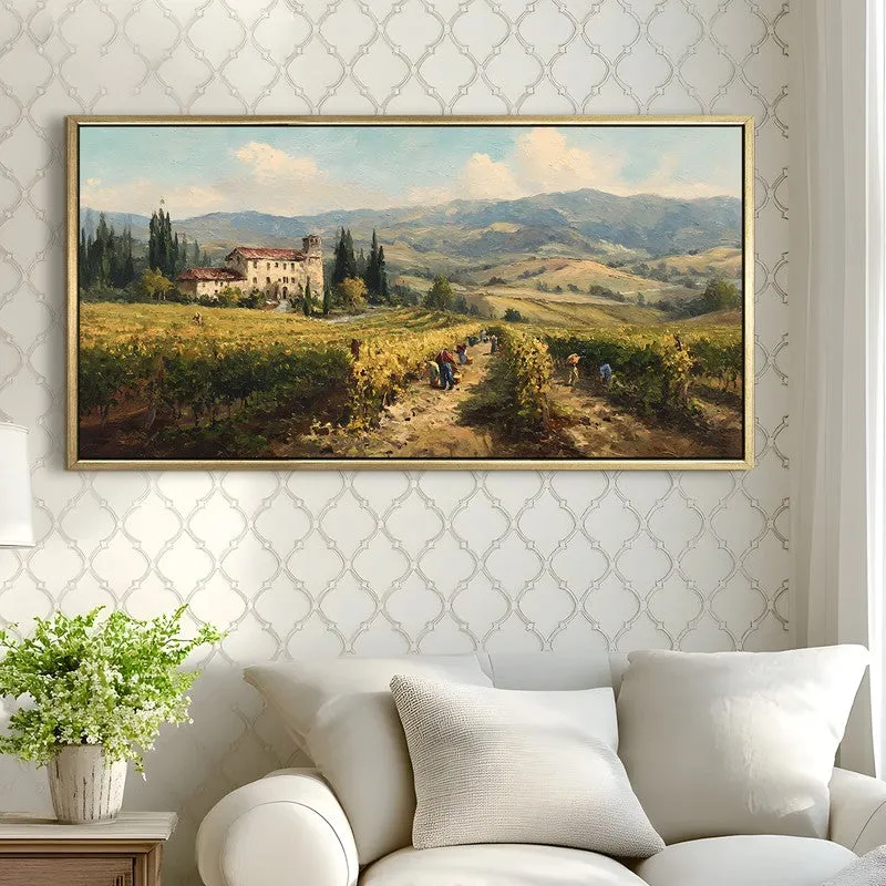 Tuscan Fields Canvas Wall Painting With Frame media 4