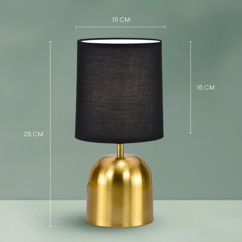 Silver Shot Metal LED Fabric Table Lamp - Black,Gold media 5
